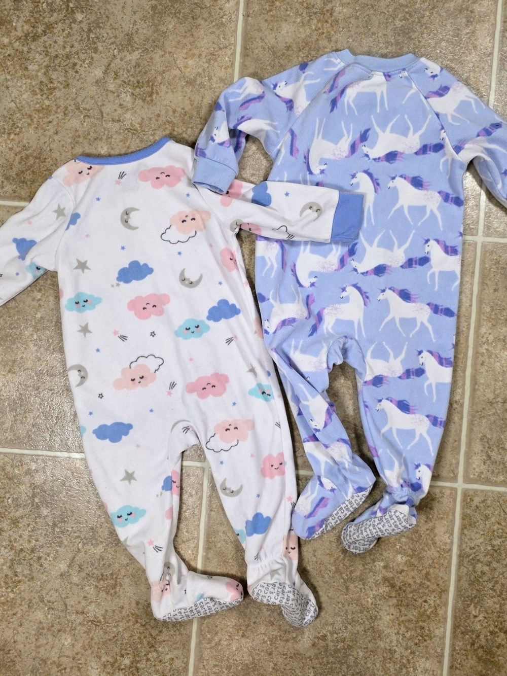 Carter’s 12M Unicorn & Cloud Fleece Footie Pajama Bundle - Picture 2 of 15